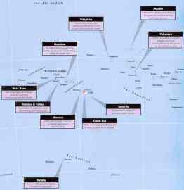 Mapa Francouzsk Polynsie (Tahiti)